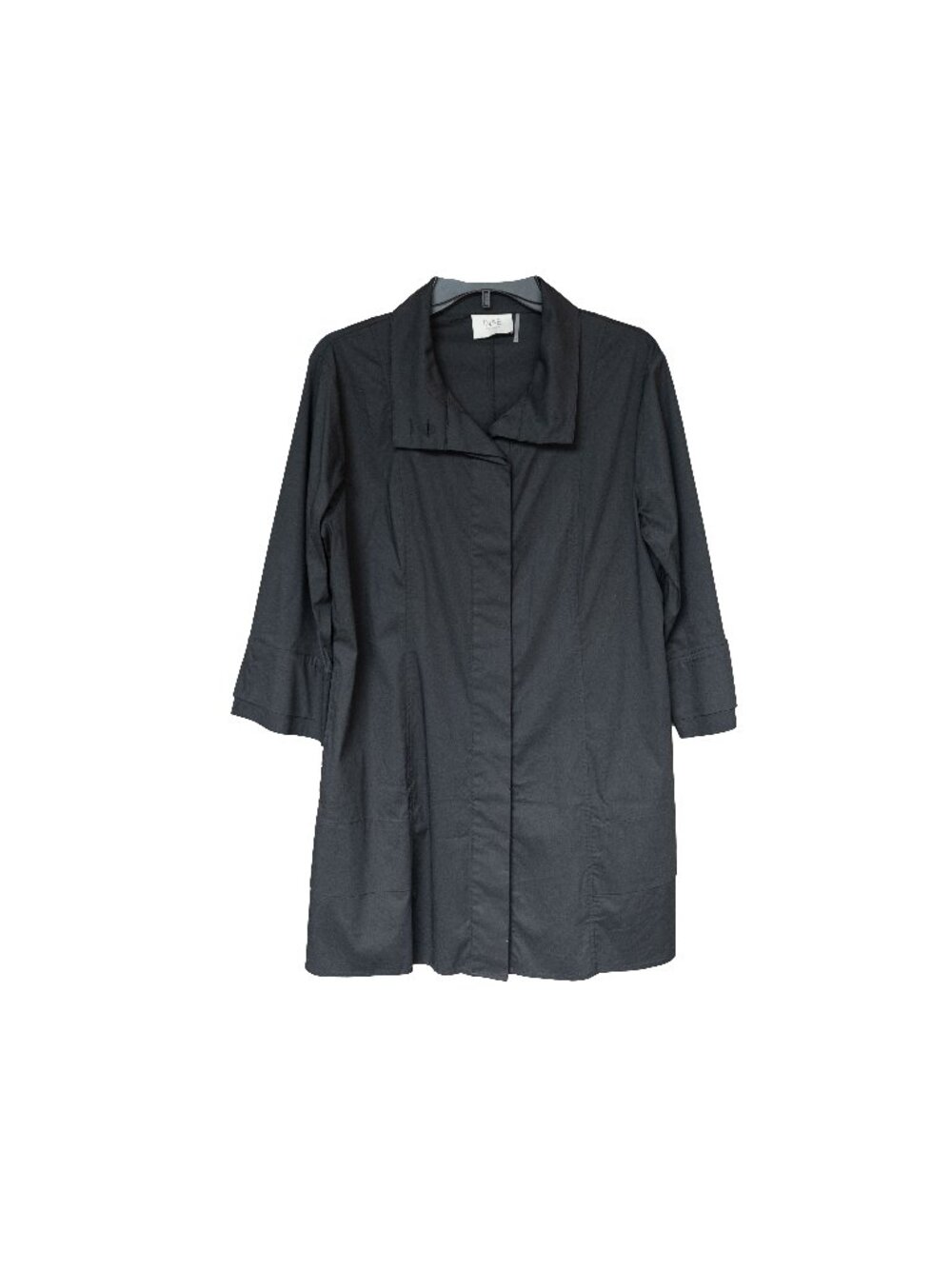 INAE Cotton Tunic Black Button Up Goth Capsule Half Sleeve Minimal  Shirt